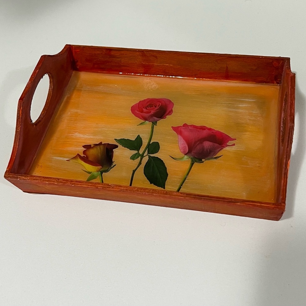 Wooden Tray 💯% Art!  🎨 👩‍🎨Beautiful handmade design ✍🏼